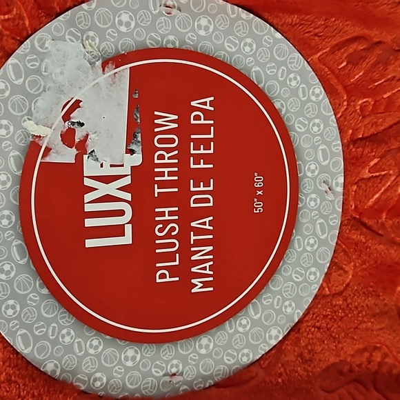 Luxe Orange Red Sports Plush Throw Basketball Baseball Football Tennis 50" x 60" - Picture 4 of 5